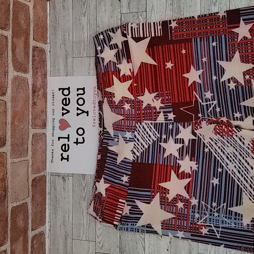 LuLaRoe Tall and Curvy Leggings - Patriotic (Red, White and Blue)